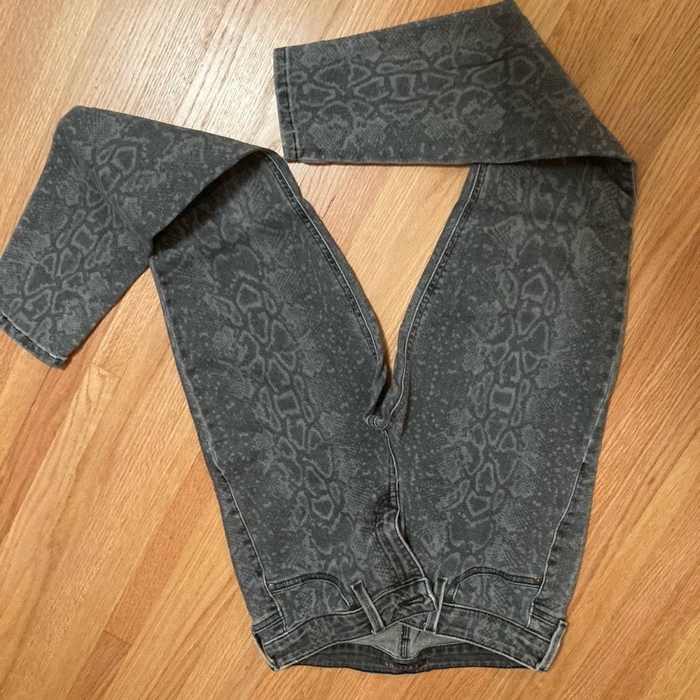 Snake print jeans